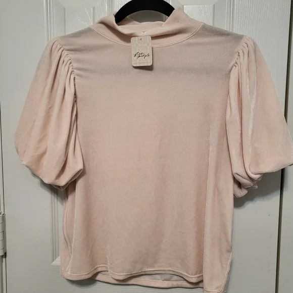 NWT Free People Claudia Tee / Champagne Toast XS - Picture 7 of 7